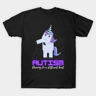 Autism awareness Dabbing unicorn puzzle piece kids T-Shirt